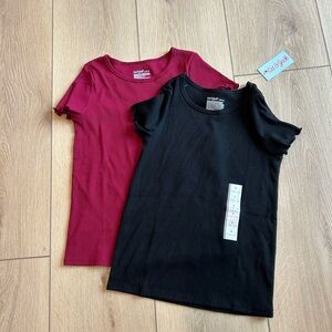 Cat & Jack Kids' Black and Burgundy Tees